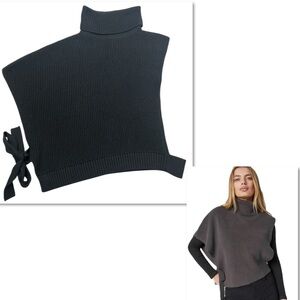 Alp N Rock Akira Women’s Sweater Vest Heather Black Asymmetrical Open Sides XS